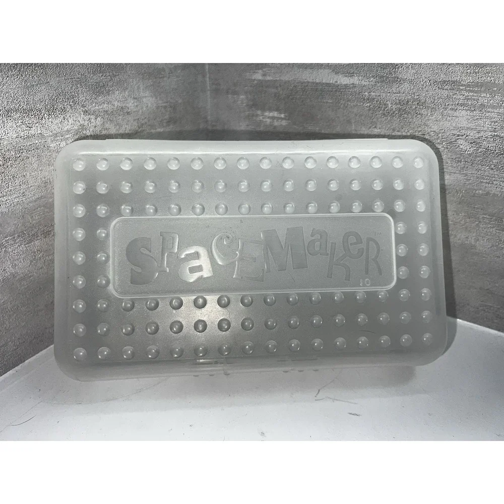 Vintage 90s Spacemaker Pencil Box Case Clear Made in the USA